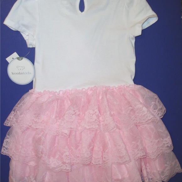 My First Birthday Dress Tutu Pink White Lace Tulle - Picture 6 of 9